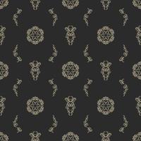 Vector illustration, of damask light gray floral pattern drawing.