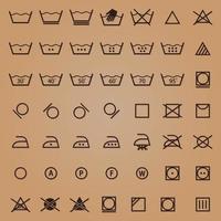 Complete set of laundry symbols. vector