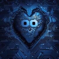 Human heart, artificial intelligence help, medical technology concept. Created with . photo