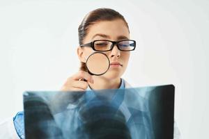 female doctor in white coat x-ray diagnostics close-up photo