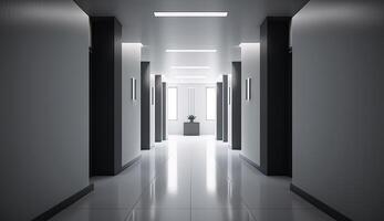 Interior of modern office hall. Generation ai photo