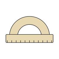 Protractor ruler. Doodle style icon. vector
