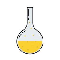 Flask with liquid. Doodle style icon. vector