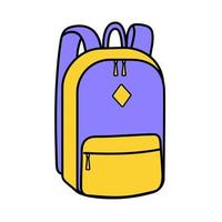 School bag. Doodle style icon. vector