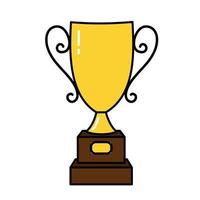 Competition winner cup. Doodle style icon. vector