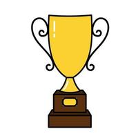 Competition winner cup. Doodle style icon. vector