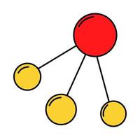 Atom structure. Doodle style icon. vector