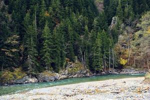 mountains river landscape autumn travel beauty Fresh air photo