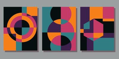 Abstract Bauhaus geometric pattern background vector circle