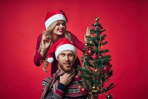 cute married couple new year holiday fun romance photo