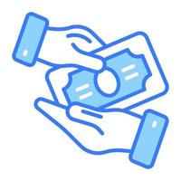 Giving money demonstrating zakat vector design, easy to use icon