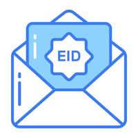 letra dentro sobre demostración concepto de eid saludos letra en moderno estilo vector