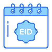 eid etiqueta en calendario denotando icono de Ramadán calendario, prima vector de calendario