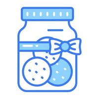 cuidadosamente hecho a mano icono de galletas tarro en moderno estilo, fácil a utilizar icono vector