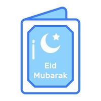 Eid mubarak greeting card in modern style easy to use icon, premium vector