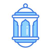 Islamic lantern vector design, portable light icon in modern style