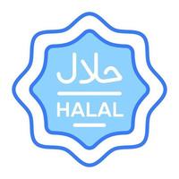 Halal food label vector design in modern and trendy style, easy to use icon