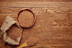 Grain bag close-up food ingredient organic photo