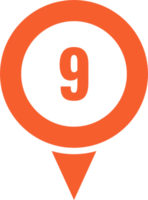 Location pointer pin icon with number png