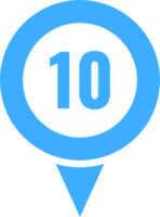 Location pointer pin icon with number png