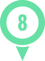 Location pointer pin icon with number png