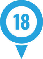 Location pointer pin icon with number png