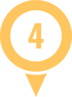 Location pointer pin icon with number png