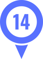 Location pointer pin icon with number png