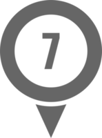 Location pointer pin icon with number png