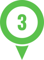 Location pointer pin icon with number png