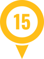 Location pointer pin icon with number png