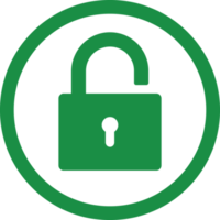 Padlock icon in flat style clip art png