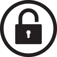 Padlock icon in flat style clip art png