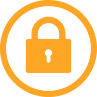 Padlock icon in flat style clip art png