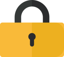 Padlock icon in flat style clip art png