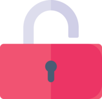 Padlock icon in flat style clip art png