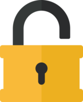 Padlock icon in flat style clip art png