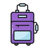 Traveling bag vector design, premium icon of luggage in editable style