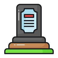 Creatively designed icon of grave, graveyard vector in editable style