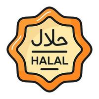 Halal food label vector design in modern and trendy style, easy to use icon