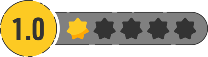 évaluation étoile badge avec or étoiles et Nombres png