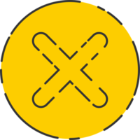 Rejected cross mark icon in flat style png