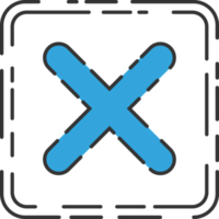 Rejected cross mark icon in flat style png