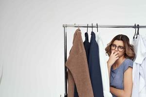 pretty woman clothes hanger lifestyle shopping studio photo