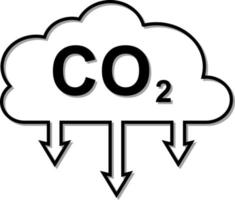 icono carbón dióxido emisiones co2 nube sombra vector