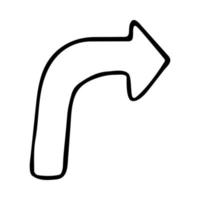 Right arrow doodle icon vector