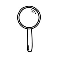 Magnifier. Magnifying glass. Optical device doodle icon vector