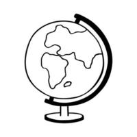 The globe doodle icon vector