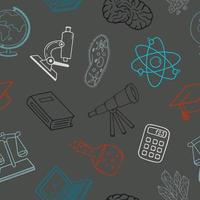 Science and education. Seamless pattern of vector hand drawn elements in doodle style.