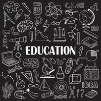 Education and Science. Set of vector hand drawn elements.